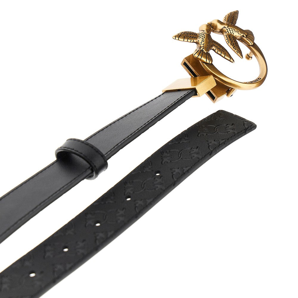 Cintura reversibile Love Birds in pelle