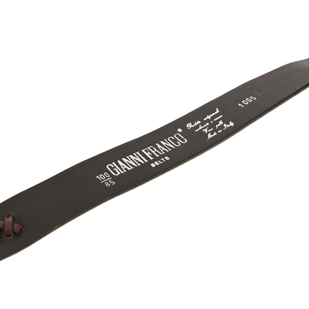Topstitched suede leather belt