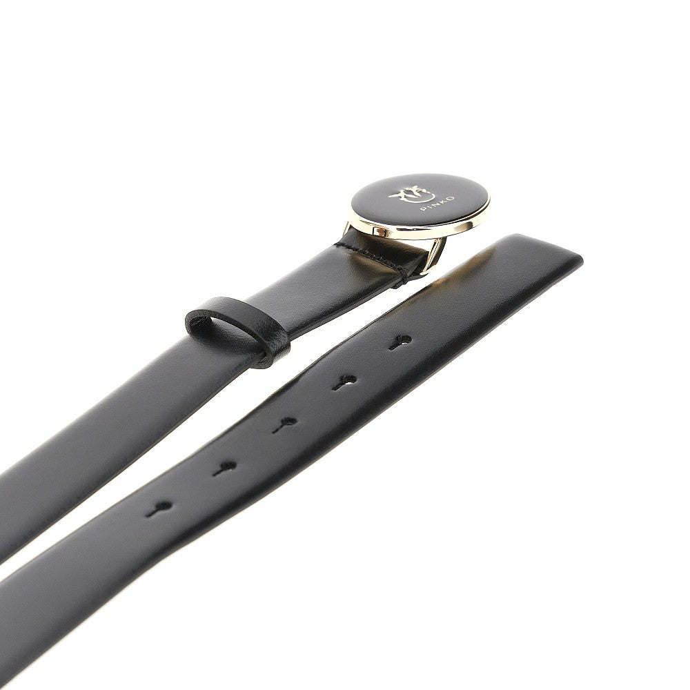 Leather belt with Love Birds buckle