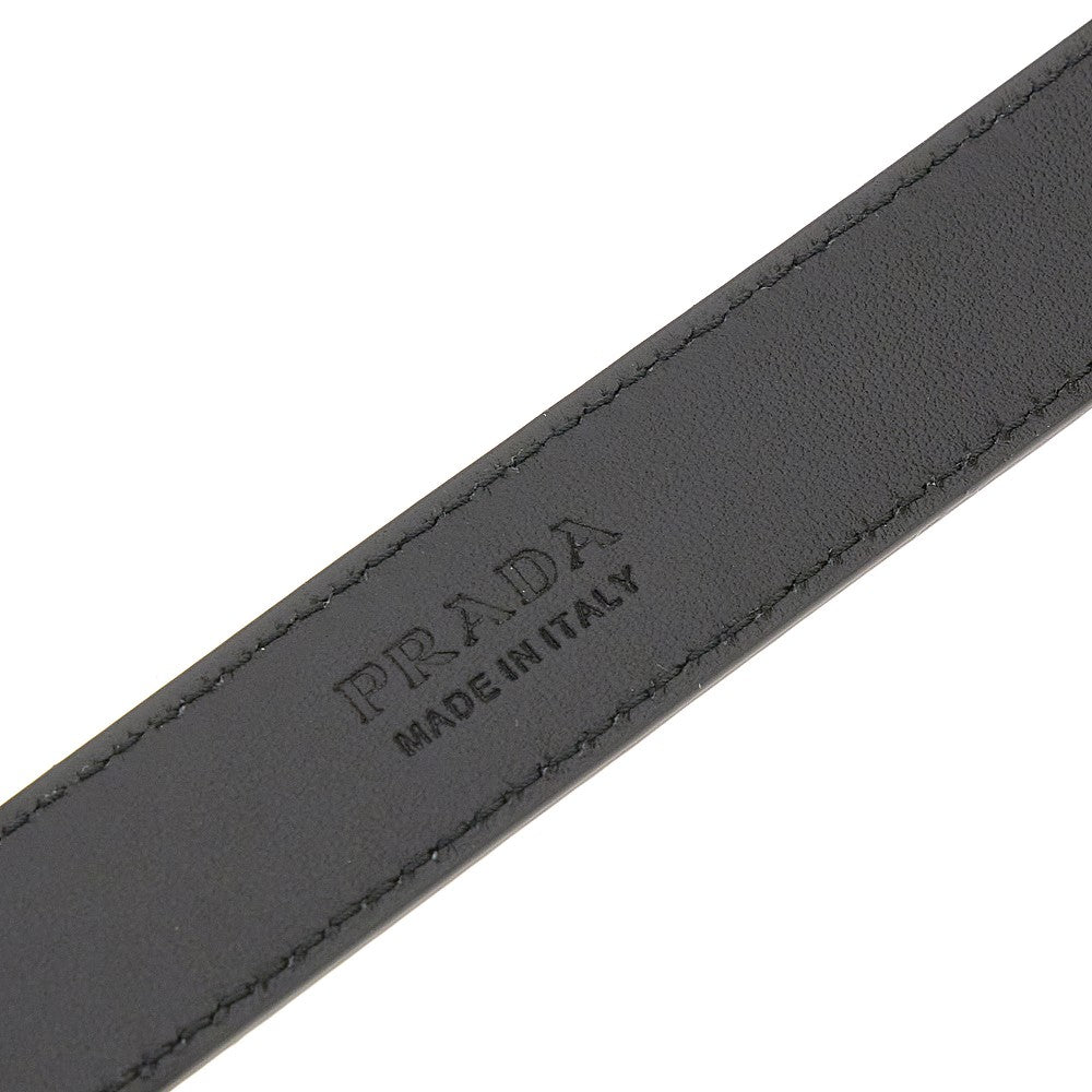 Leather belt with triangle logo