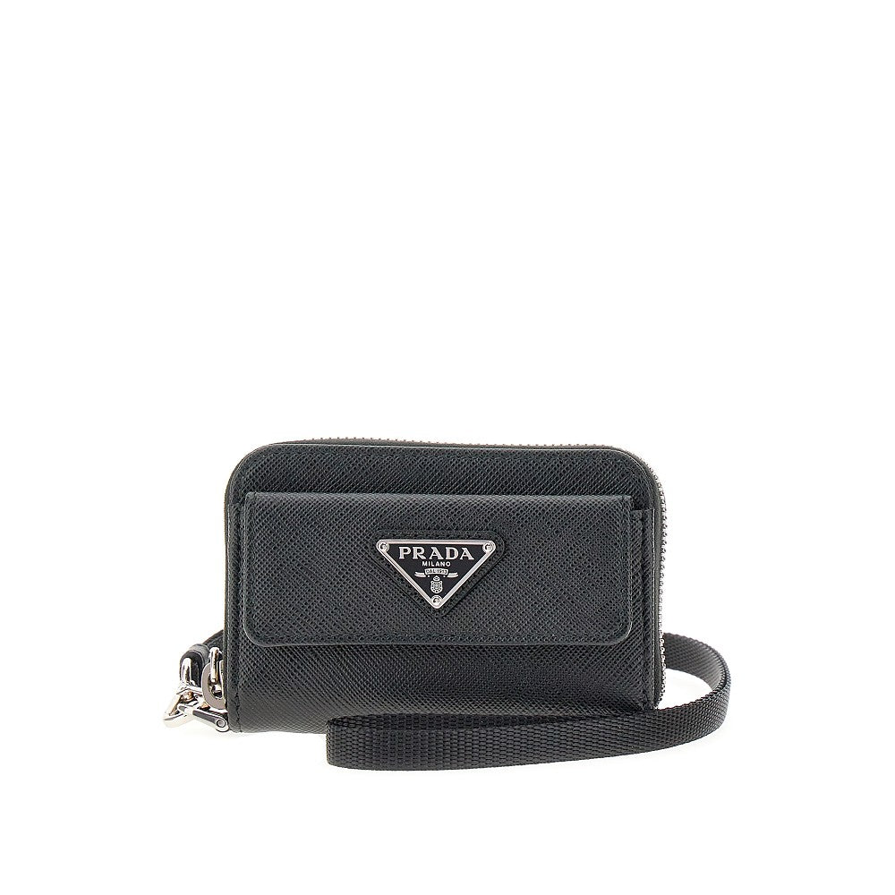 Pouch portacarte in pelle Saffiano