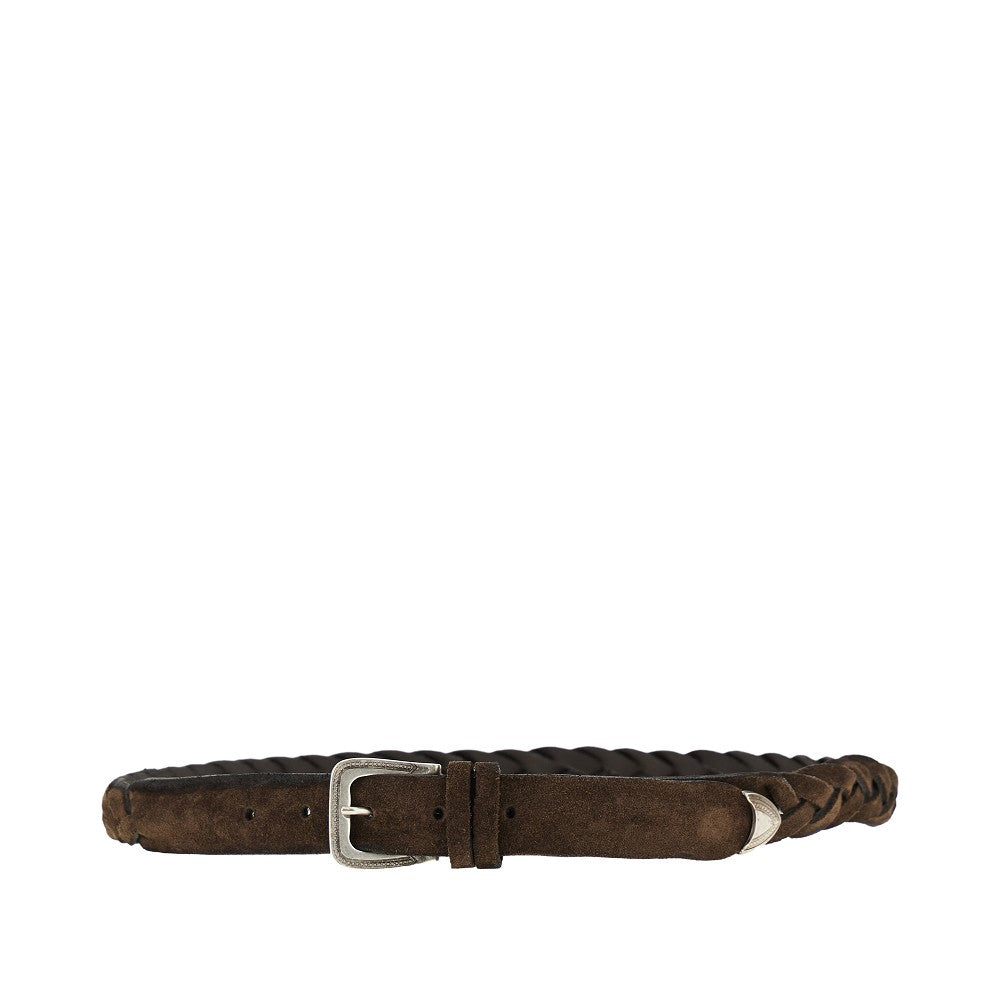 Cintura in pelle scamosciata intrecciata
