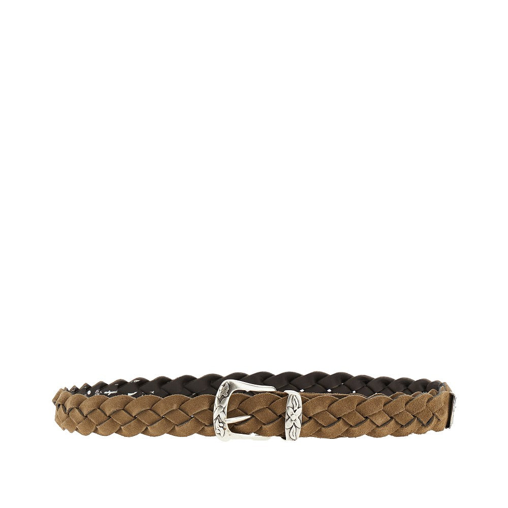 Cintura in pelle scamosciata intrecciata