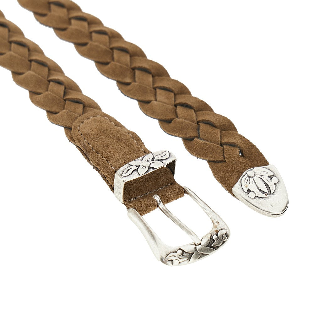 Cintura in pelle scamosciata intrecciata