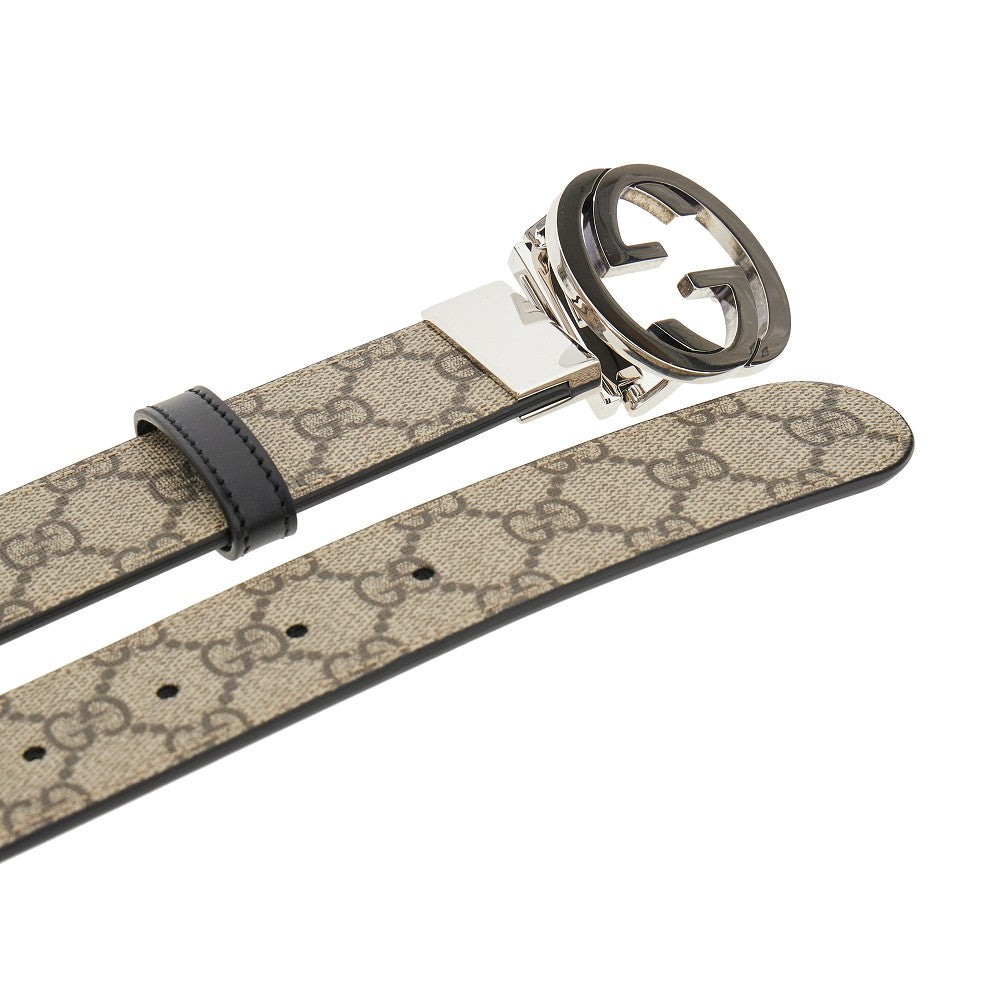 GG Supreme and leather reversible belt