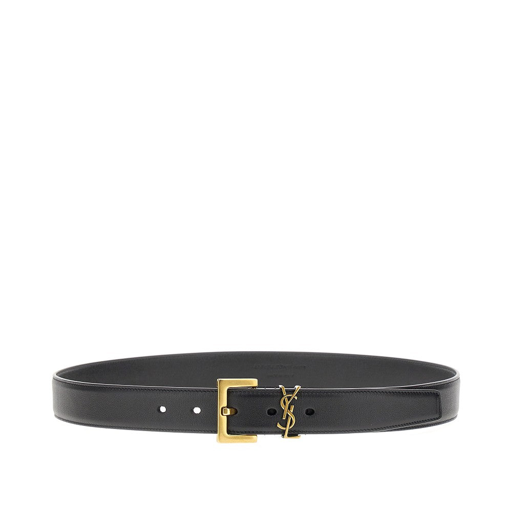 YSL detail leather belt