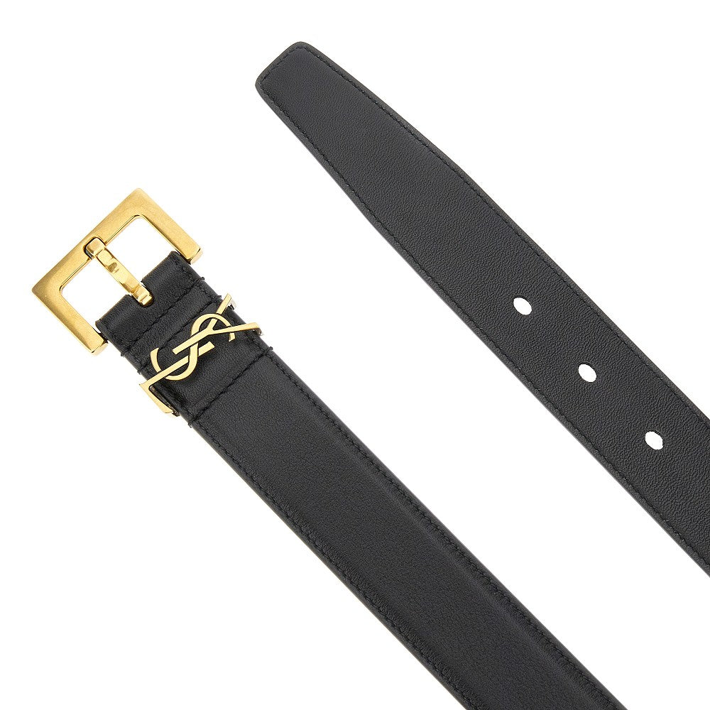 YSL detail leather belt