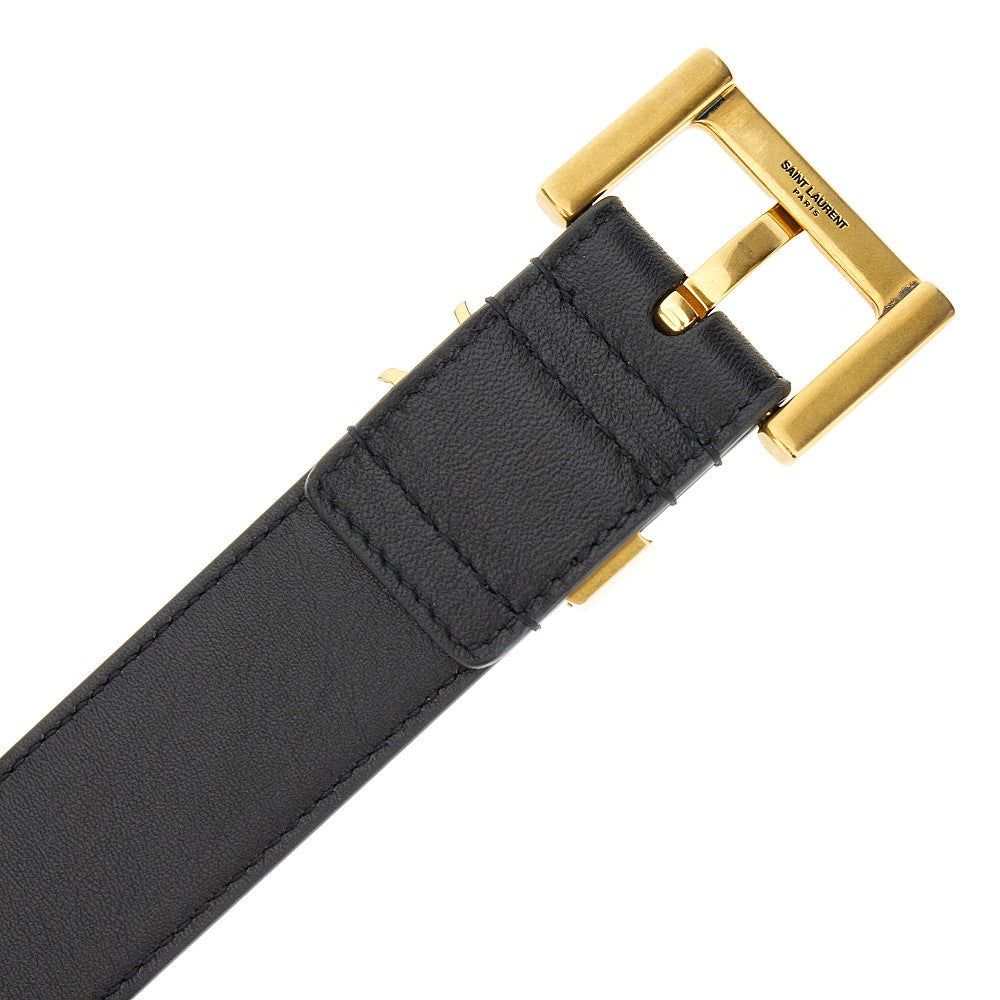 YSL detail leather belt