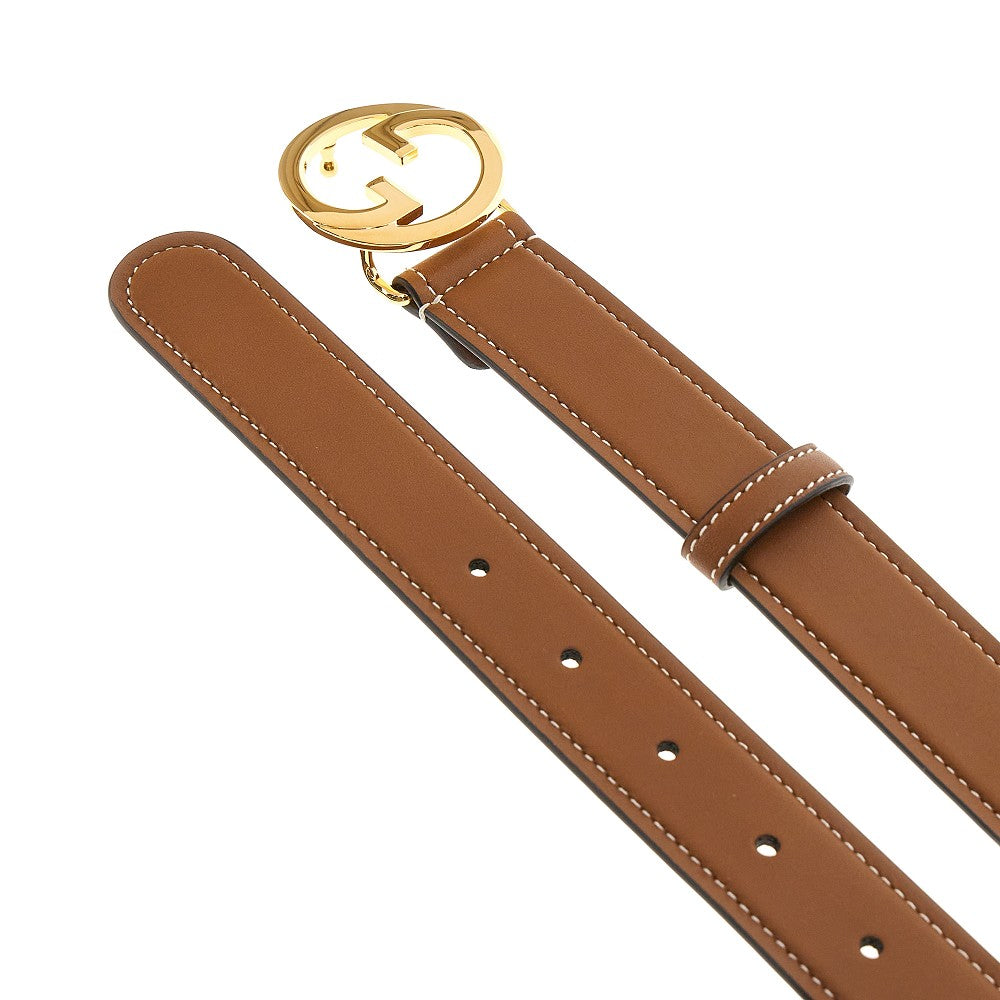 Cintura in pelle con fibbia Incrocio GG