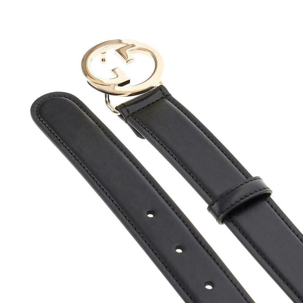 Cintura in pelle con fibbia Incrocio GG
