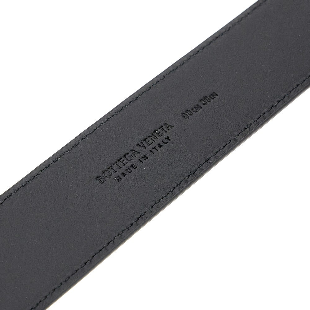 Leather belt with Intrecciato engraving