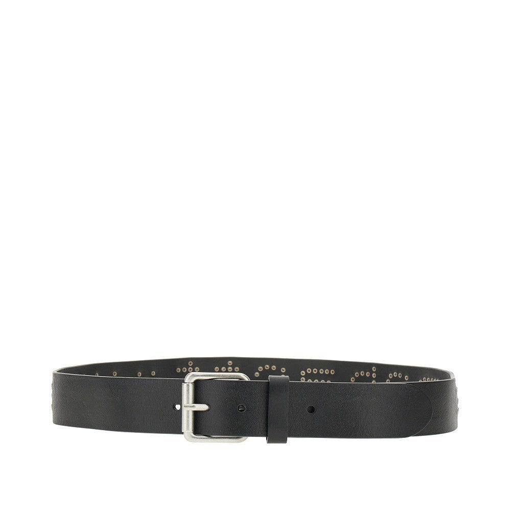 'Script Studs' leather belt