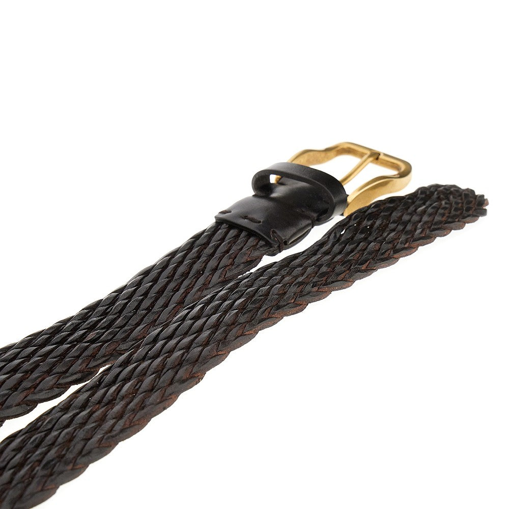 Woven leather belt