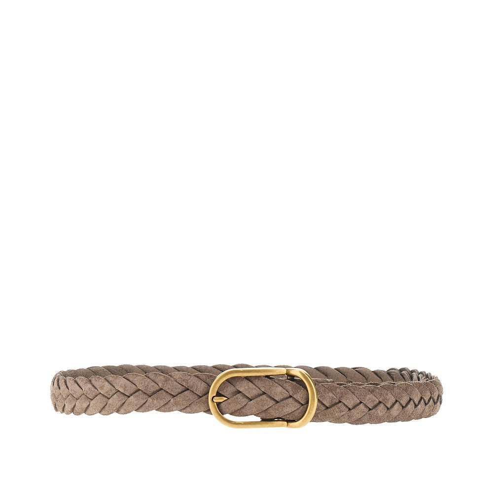 Braided suede leather belt
