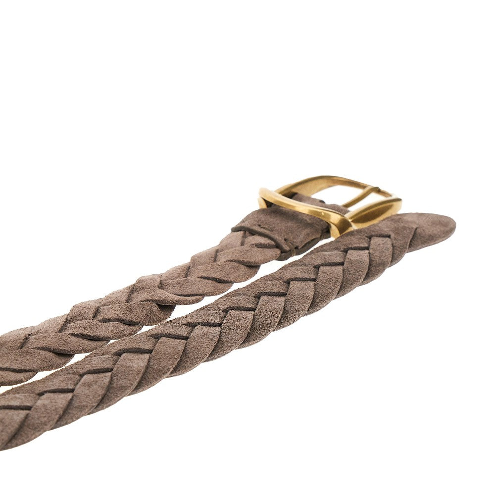 Braided suede leather belt