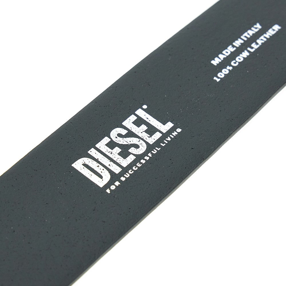 Crystal-embellished 'Oval D' leather belt