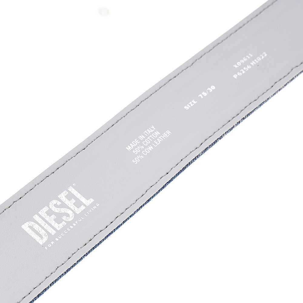 Crystal-embellished 'Oval D' denim belt