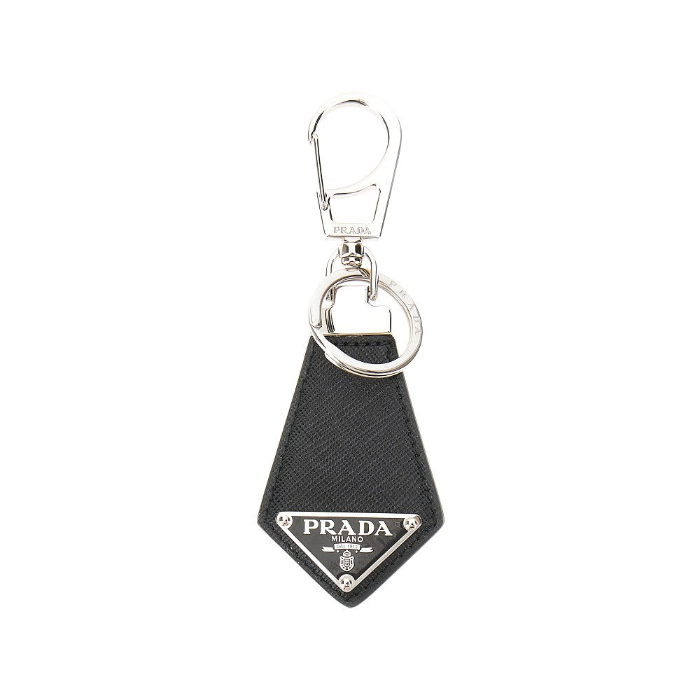Portachiavi in pelle Saffiano con logo