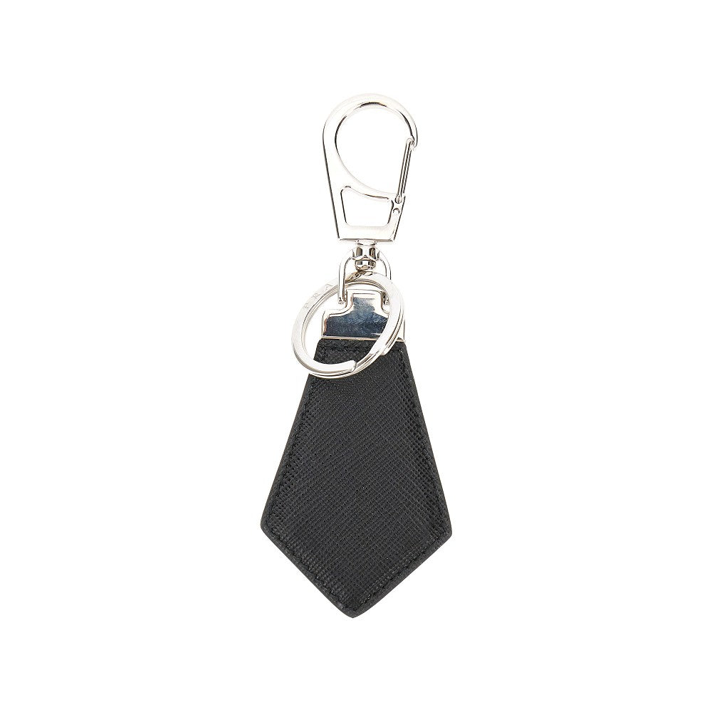 Portachiavi in pelle Saffiano con logo