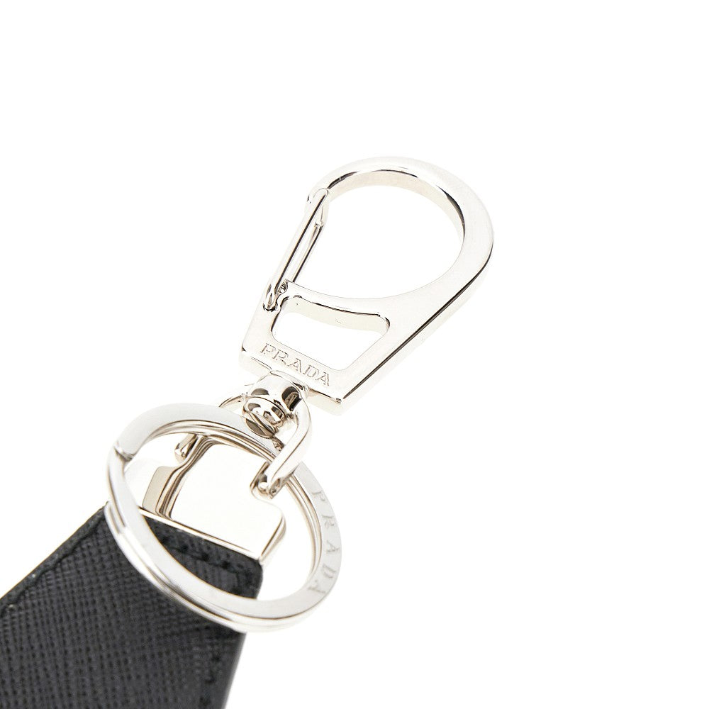 Portachiavi in pelle Saffiano con logo