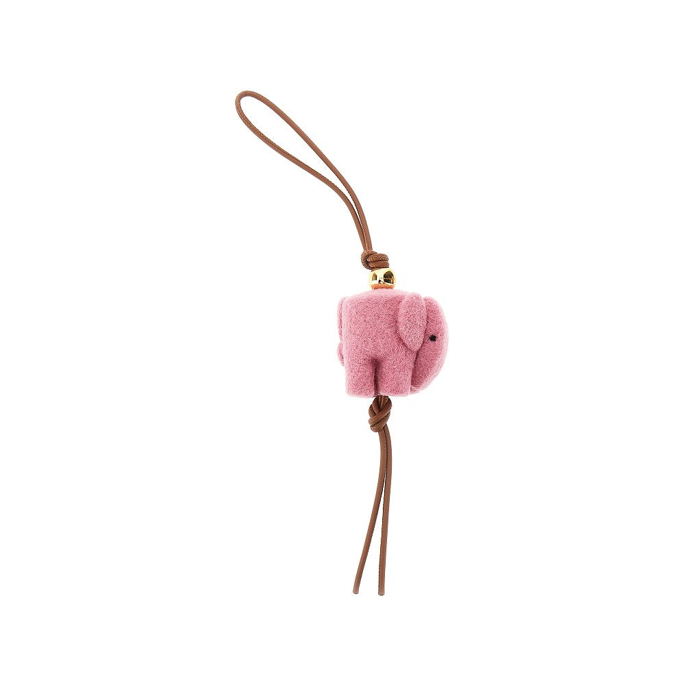 'Elephant' felt and leather charm