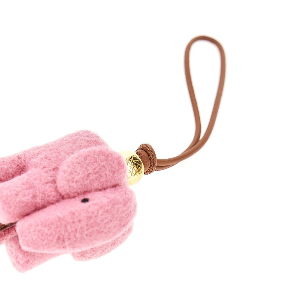 'Elephant' felt and leather charm