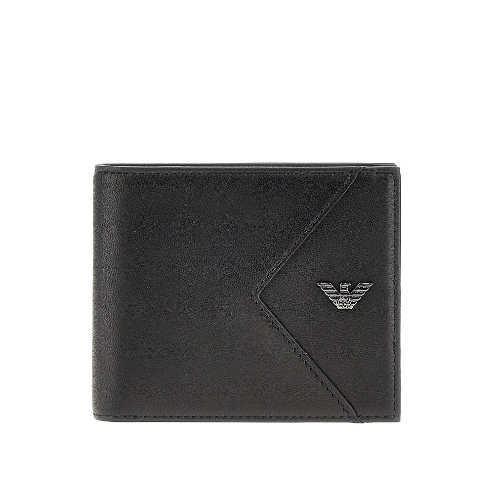 Portafoglio bi-fold slim in nappa