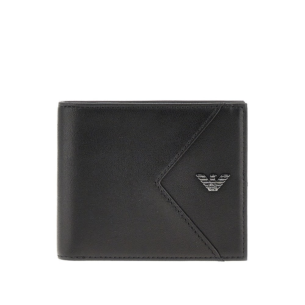 Portafoglio bi-fold in nappa