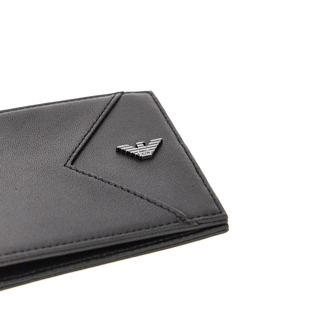 Portafoglio bi-fold in nappa