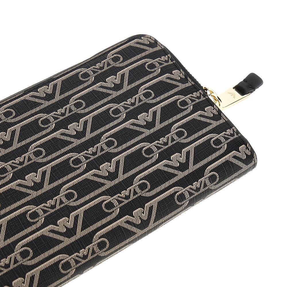 Coated fabric zip-around wallet