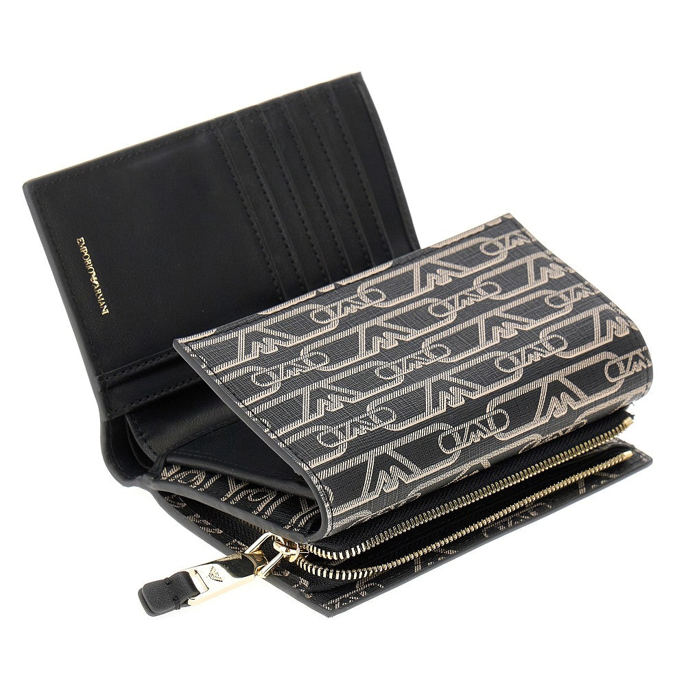 Eagle print coated fabric wallet