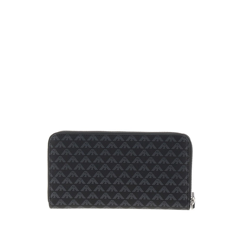 Faux leather zip-around wallet