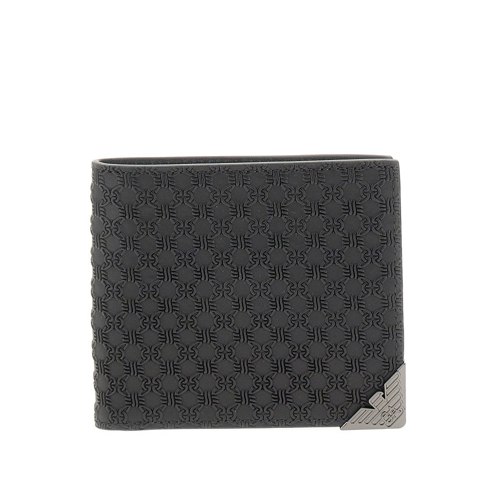 Embossed leather bi-fold wallet