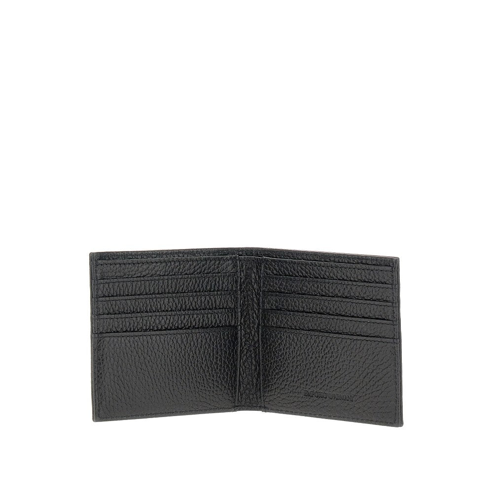 Grained leather bi-fold wallet
