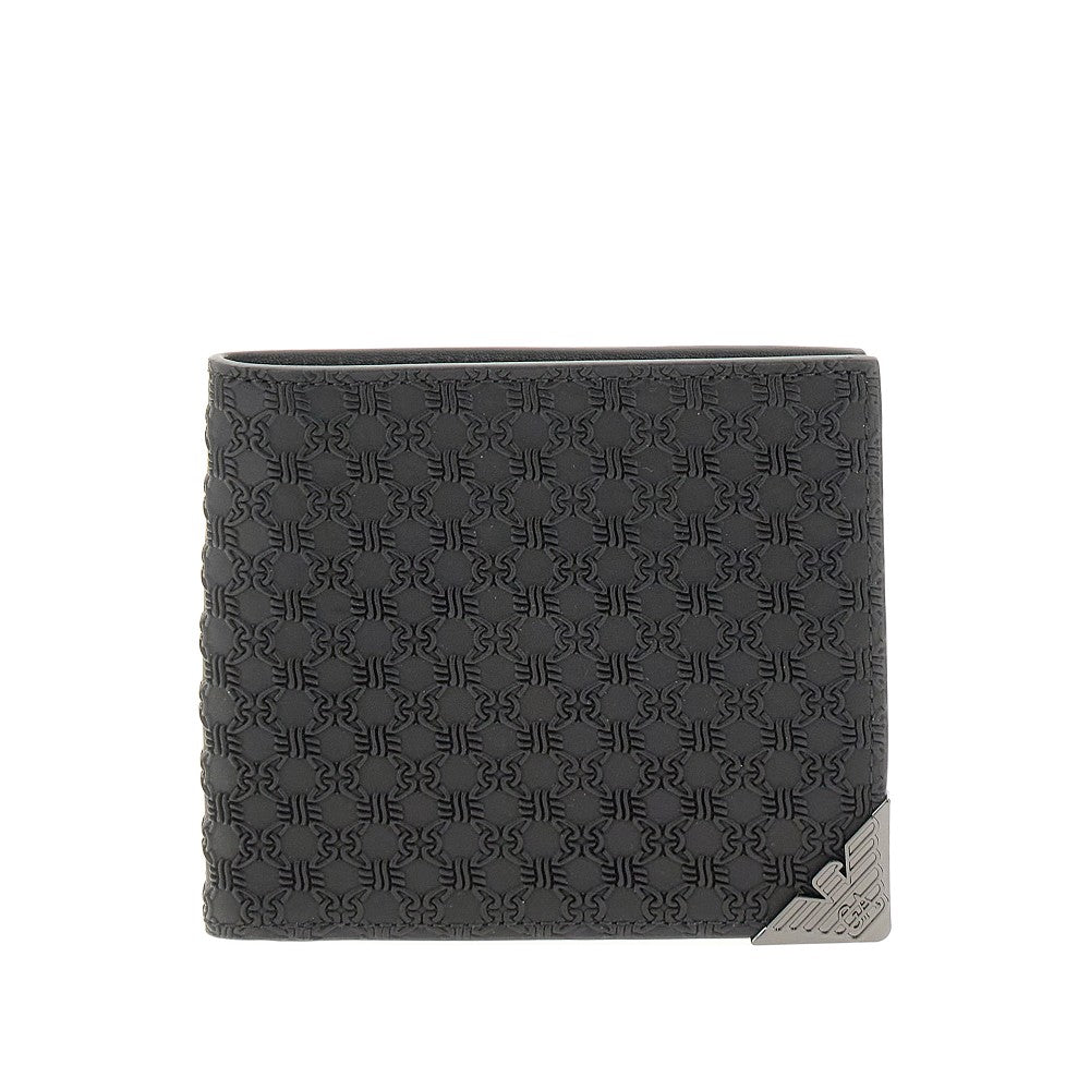 Embossed leather bi-fold wallet