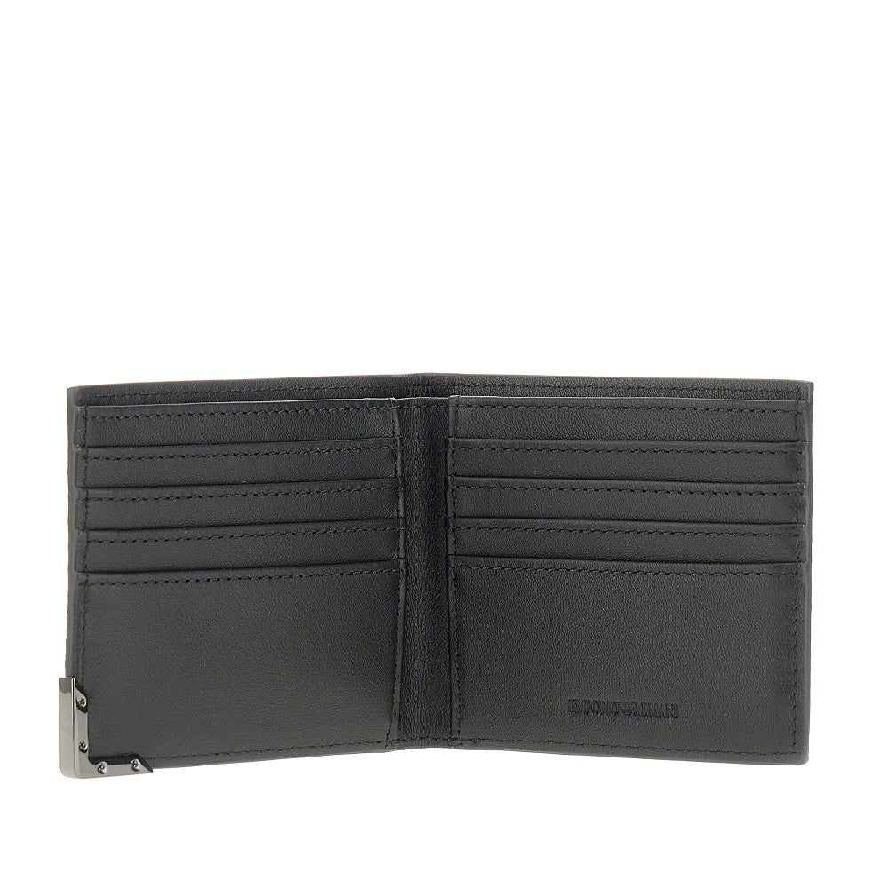 Embossed leather bi-fold wallet