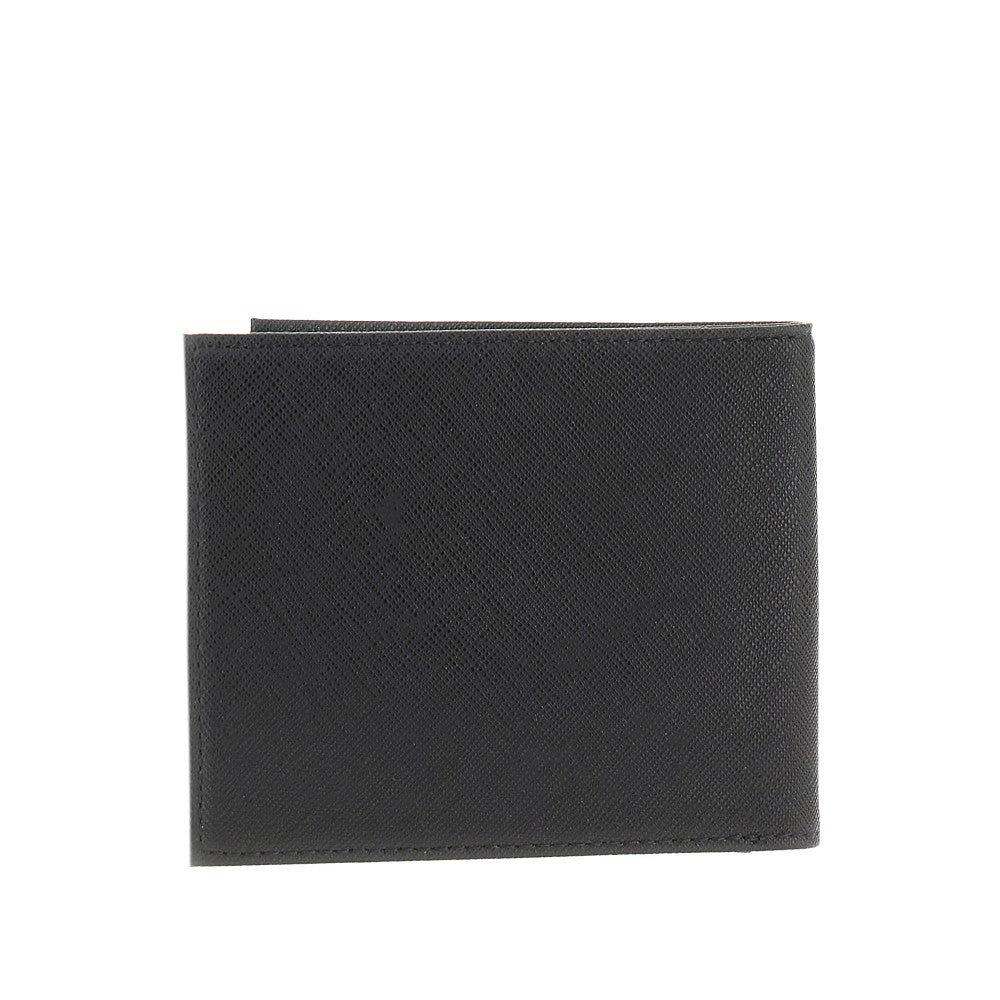 Portafoglio bi-fold in pelle sintetica
