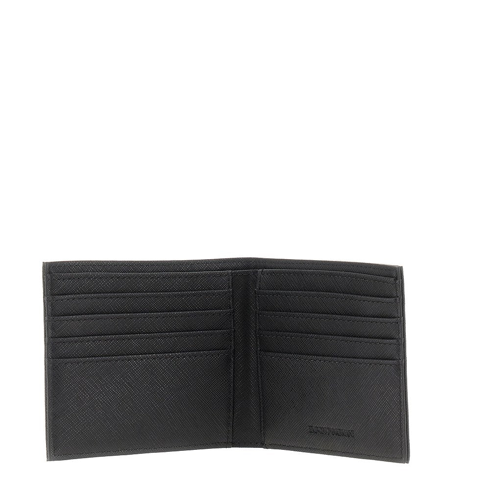Portafoglio bi-fold in pelle sintetica