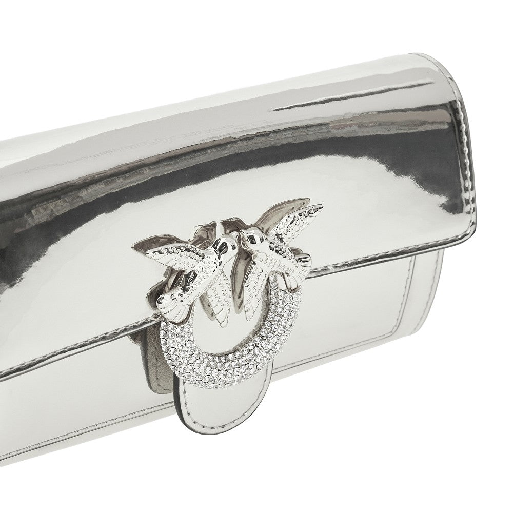 Clutch Love Bag One in pelle specchiata