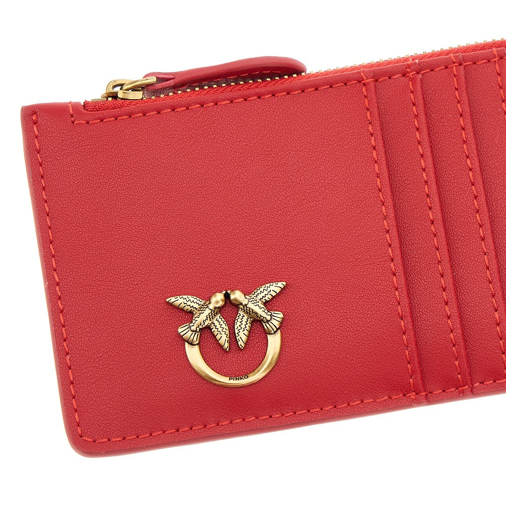 Portacarte 'Love Birds' in pelle