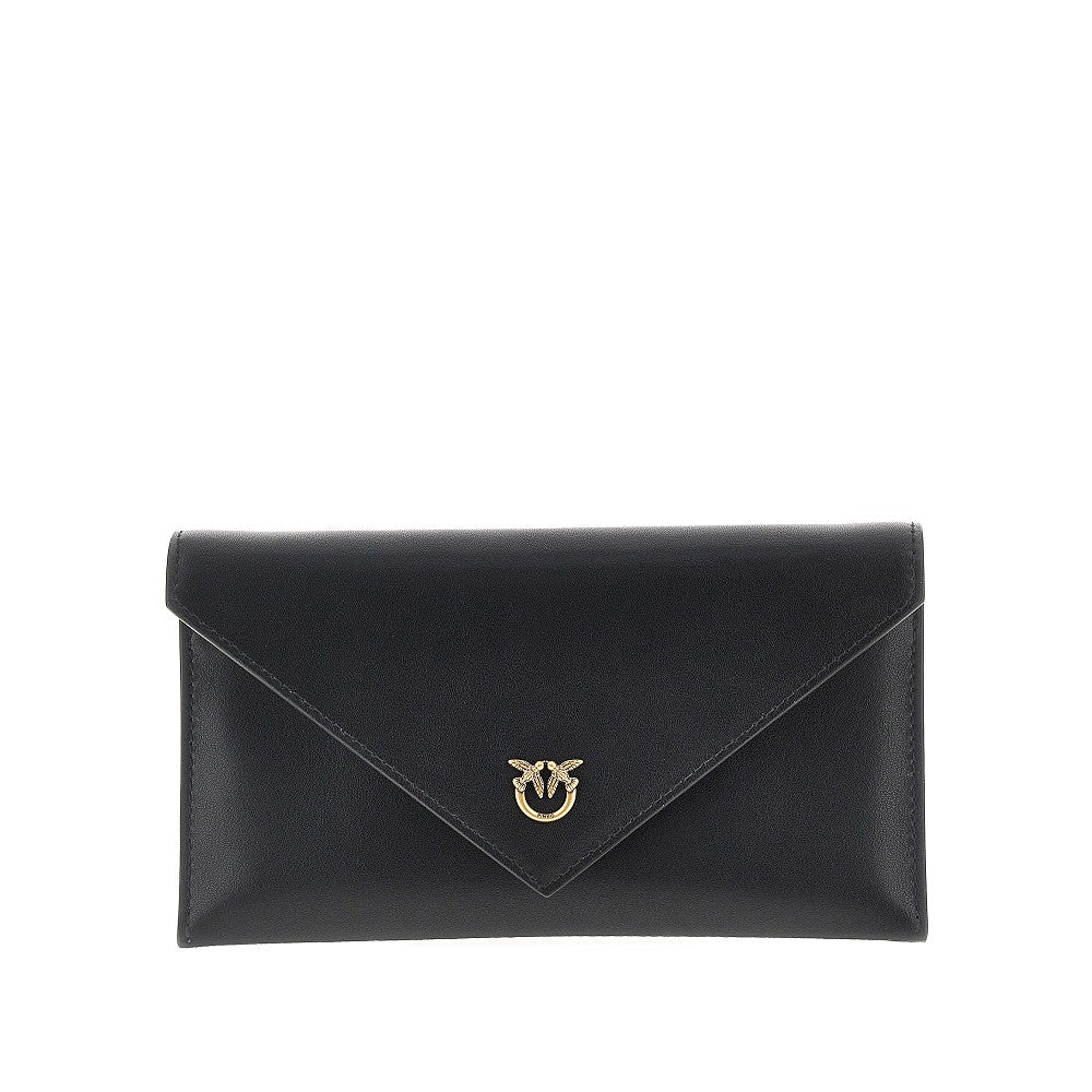 Leather pouch with Love Birds logo