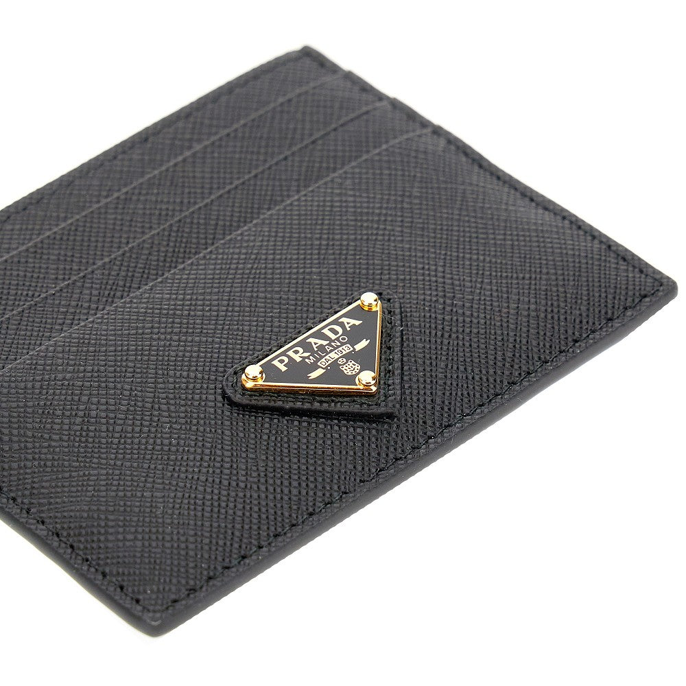 Portacarte in pelle Saffiano con logo