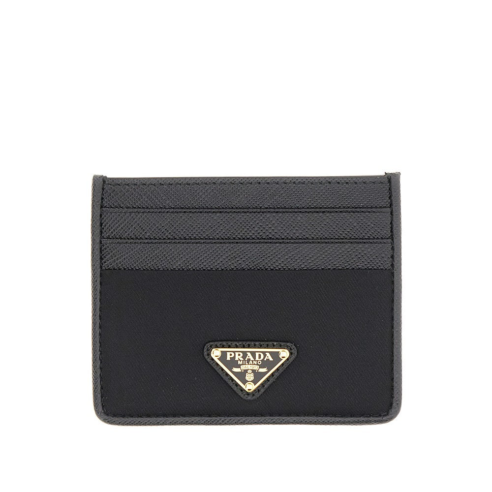 Portacarte in pelle Saffiano e Re-Nylon