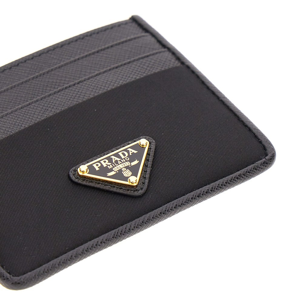 Portacarte in pelle Saffiano e Re-Nylon