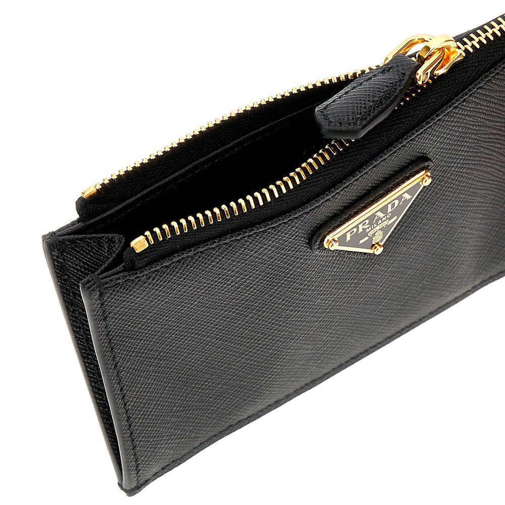 Pouch portacarte in pelle Saffiano