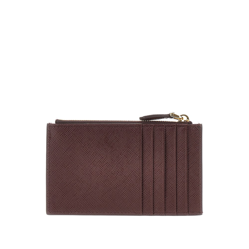 Pouch portacarte in pelle Saffiano