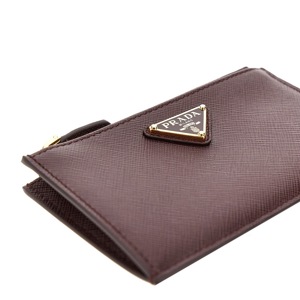 Pouch portacarte in pelle Saffiano