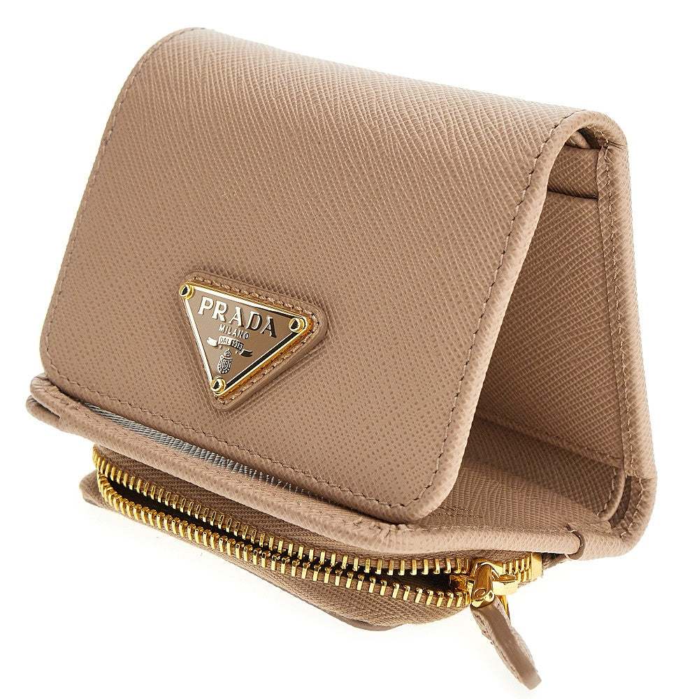 Mini portafoglio in pelle Saffiano
