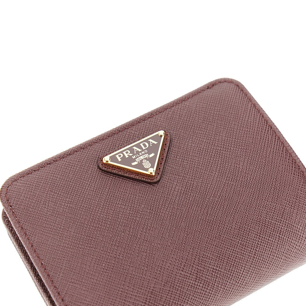 Portafoglio piccolo in pelle Saffiano con zip
