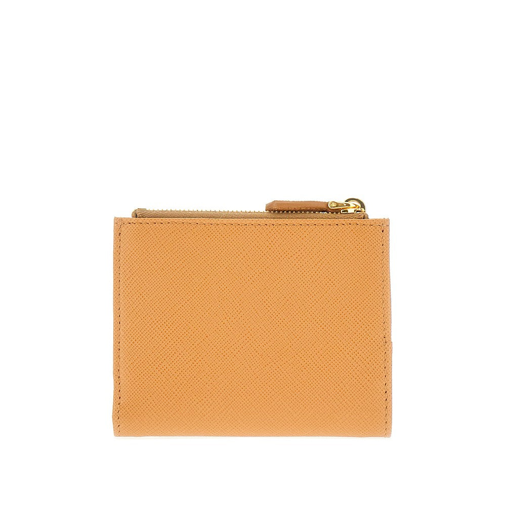 Portafoglio bi-fold in pelle Saffiano